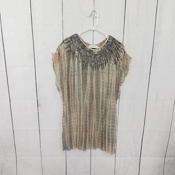 Velvet by Graham & Spencer Women's Beaded Tie Dye Dress Like New Womens XXS - Picture 5 of 6
